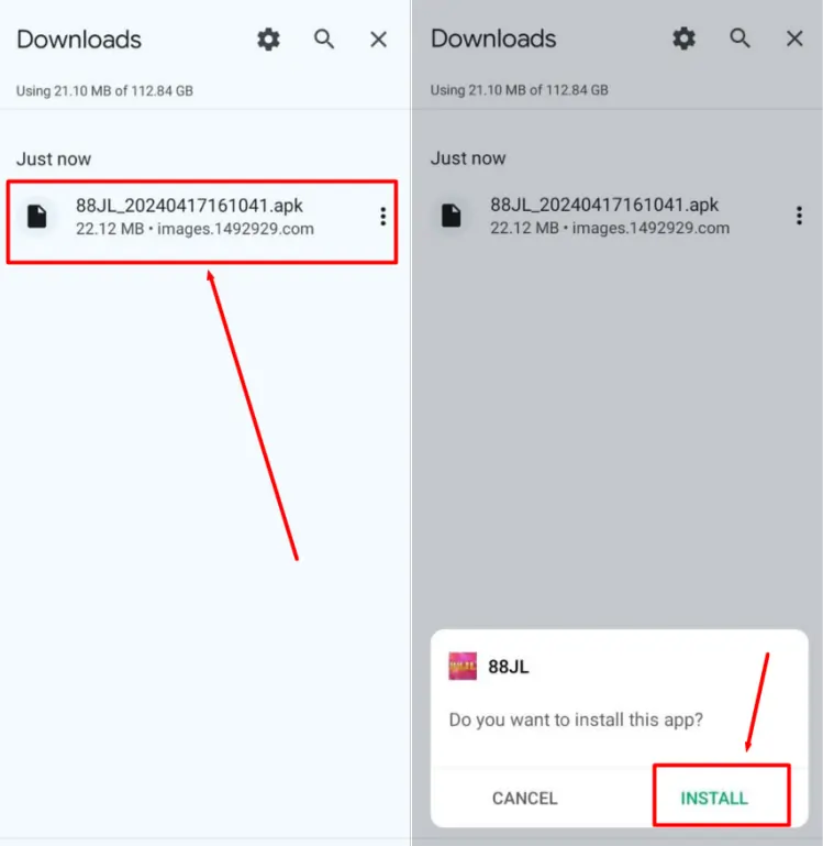 88JL App download guide - step 2