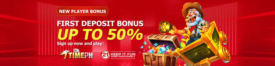 TimePh Casino First Deposit Bonus up to 50%