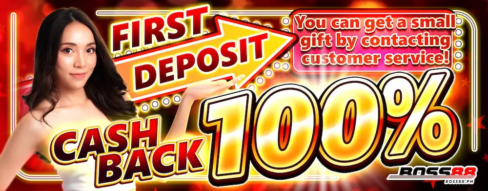 BOSS88 First Deposit Cashback 100%